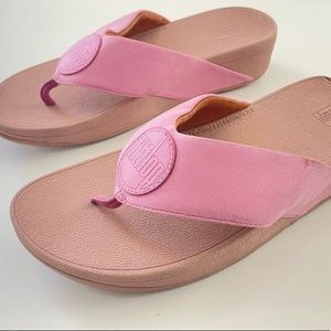 Limited Edition Fitflop Pink Shimmer Sparkle Demelza Logo Sandals Valentine